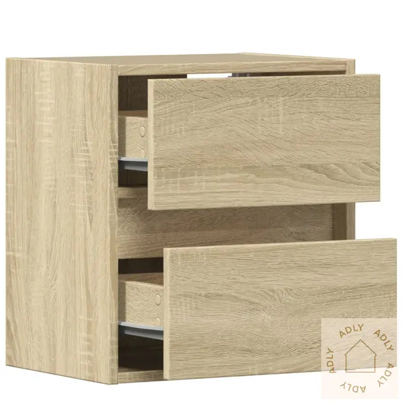 Vegghengt Tv-Benk Med Led Sonoma Eik 41X31X45 Cm