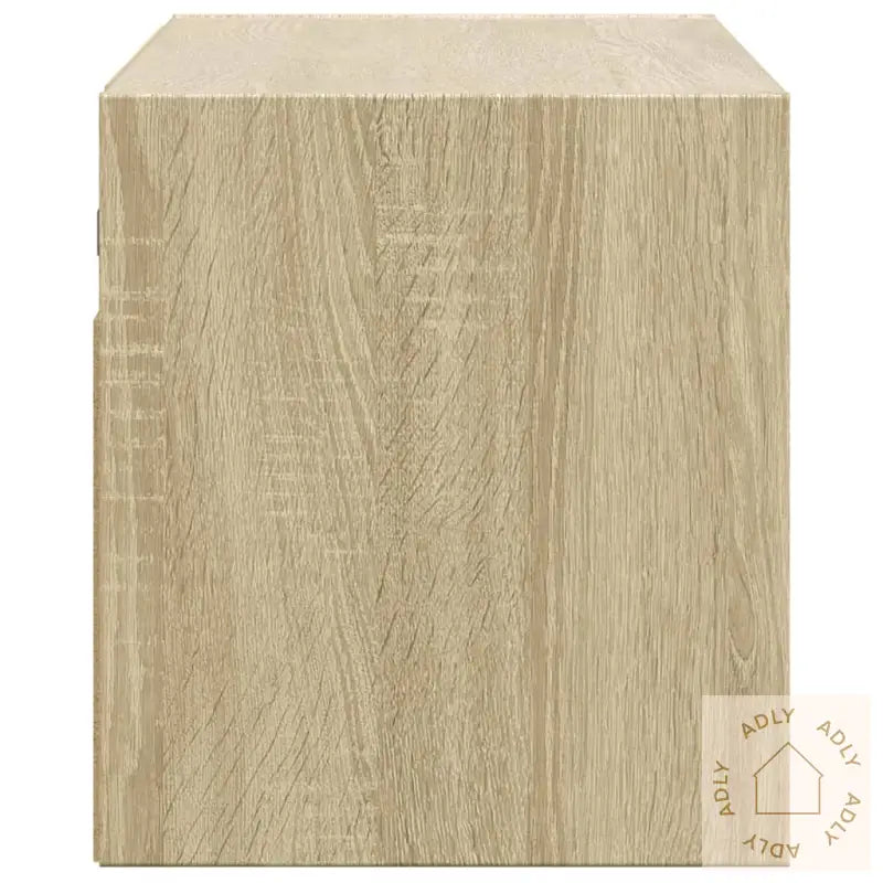 Vegghengt Tv-Benk Med Led Sonoma Eik 80X31X35 Cm