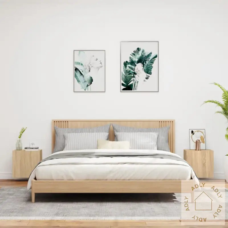 Vegghengte Tv-Benker 2 Stk Sonoma Eik 40,5X30X40 Konstruert Tre