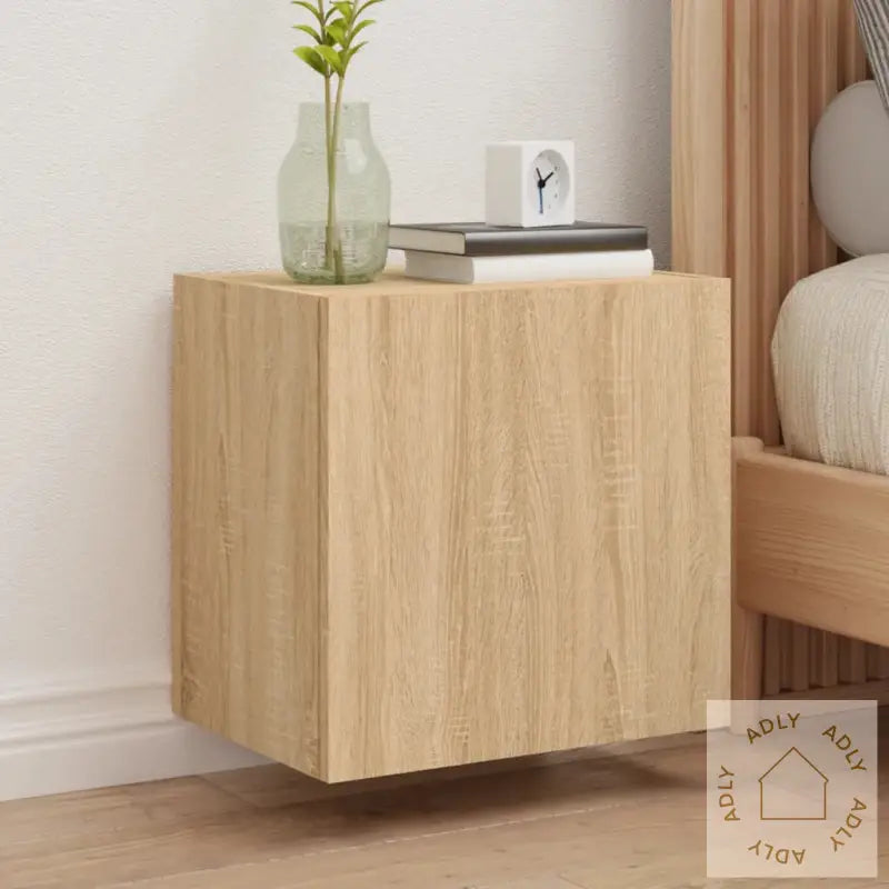 Vegghengt Tv-Benk Sonoma Eik 40,5X30X40 Cm Konstruert Tre