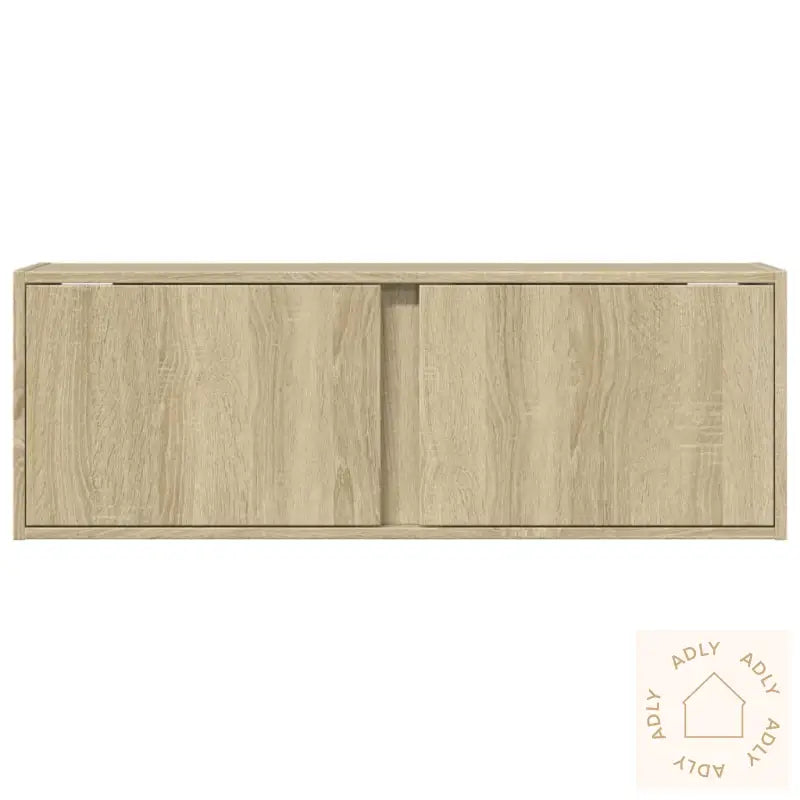 Vegghengt Tv-Benk Med Led Sonoma Eik 100X31X35 Cm