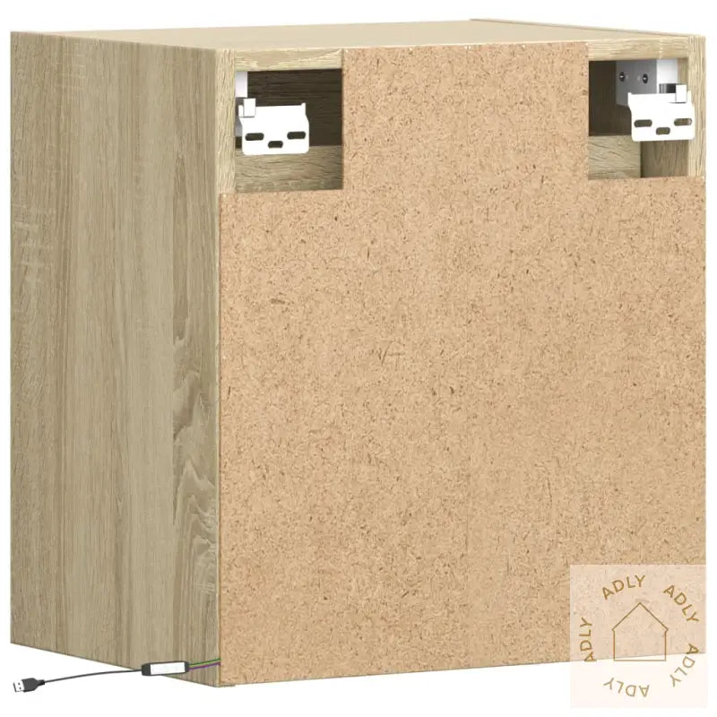 Vegghengt Tv-Benk Med Led Sonoma Eik 41X31X45 Cm