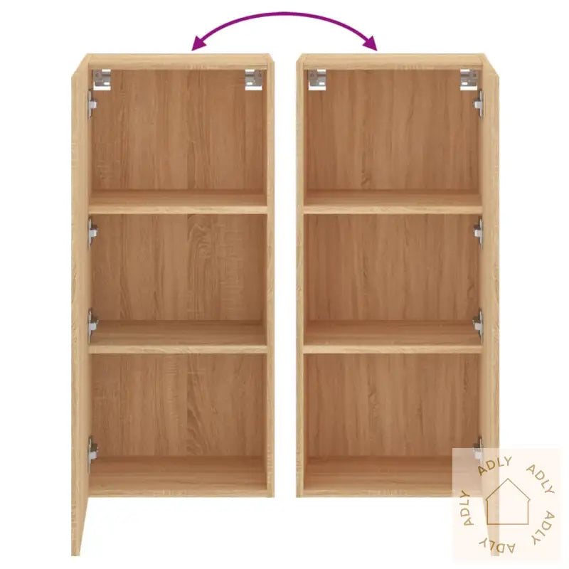 Vegghengt Tv-Benk Sonoma Eik 40,5X30X90 Cm Konstruert Tre