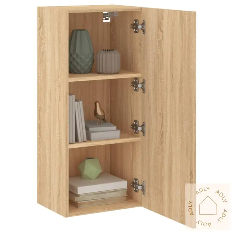 Vegghengt Tv-Benk Sonoma Eik 40,5X30X90 Cm Konstruert Tre