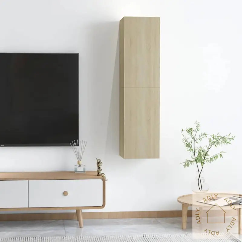 Tv-Benker 2 Stk Sonoma Eik 30,5X30X60 Cm Sponplate