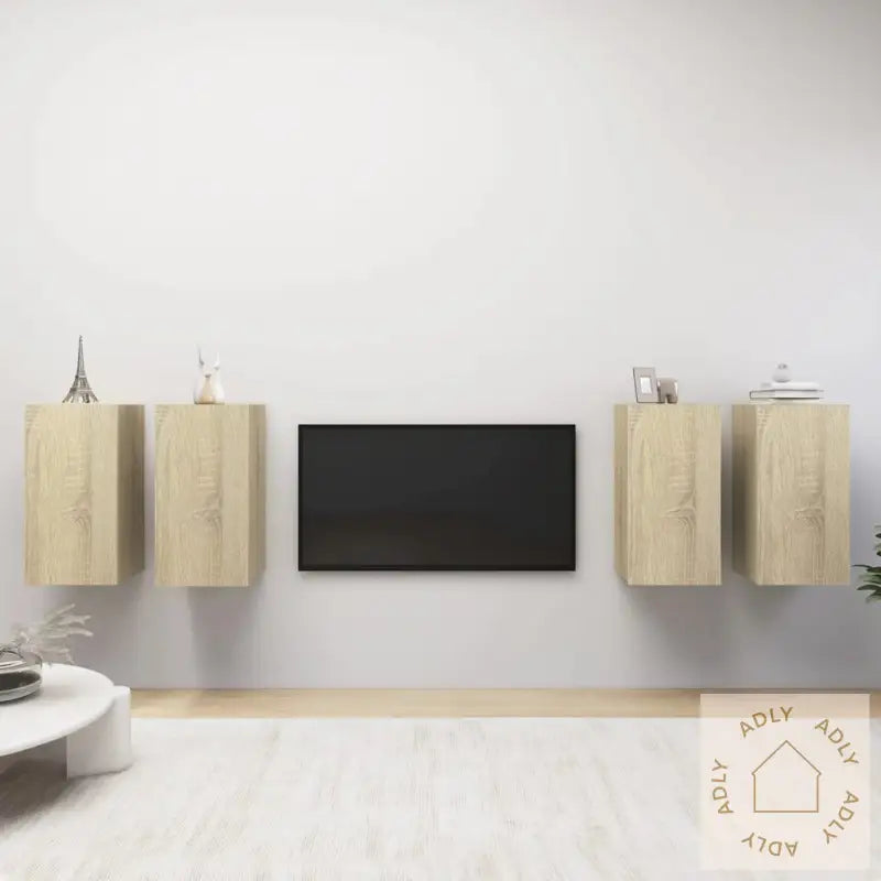 Tv-Benker 4 Stk Sonoma Eik 30,5X30X60 Cm Konstruert Tre