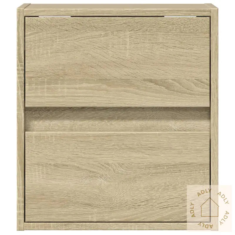 Vegghengt Tv-Benk Med Led Sonoma Eik 41X31X45 Cm