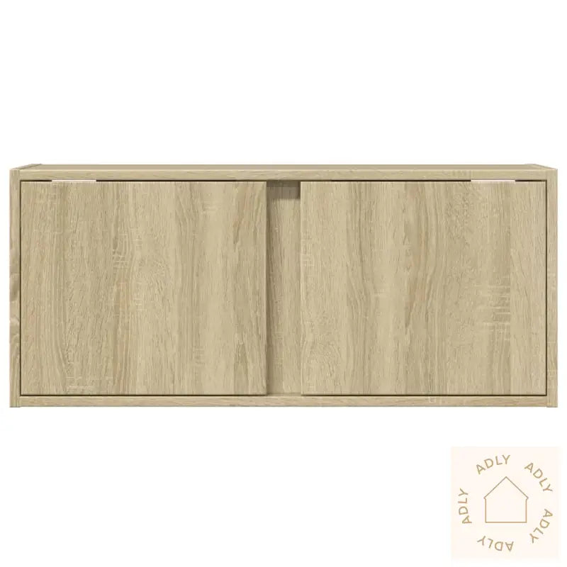 Vegghengt Tv-Benk Med Led Sonoma Eik 80X31X35 Cm