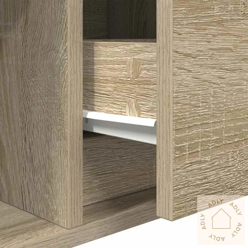 Tv-Benk Sonoma Eik 100X31X25,5 Cm Konstruert Tre