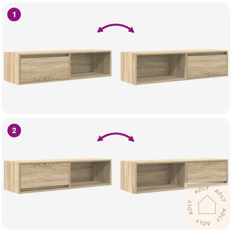 Tv-Benk Sonoma Eik 100X31X25,5 Cm Konstruert Tre