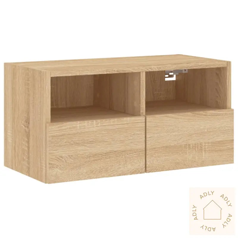 Vegghengt Tv-Benk Sonoma Eik 60X30X30 Cm Konstruert Tre