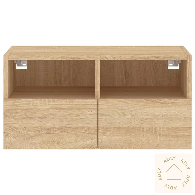 Vegghengt Tv-Benk Sonoma Eik 60X30X30 Cm Konstruert Tre