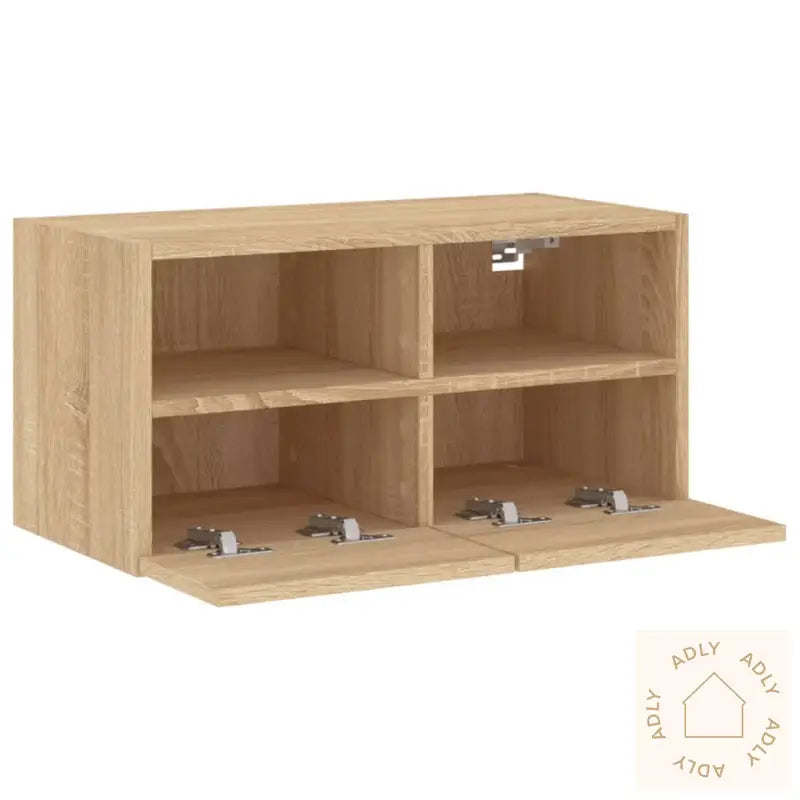 Vegghengt Tv-Benk Sonoma Eik 60X30X30 Cm Konstruert Tre