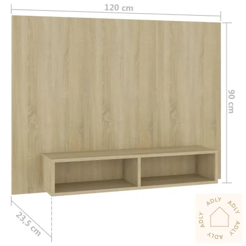 Veggmontert Tv-Benk Sonoma Eik 120X23,5X90 Cm Konstruert Tre