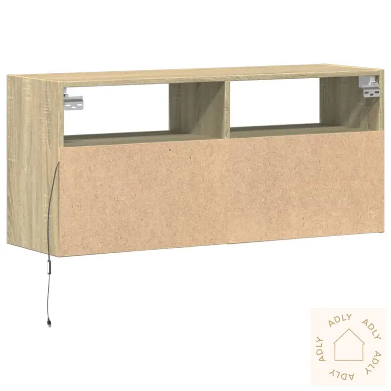 Vegghengt Tv-Benk Med Led Sonoma Eik 100X31X45 Cm