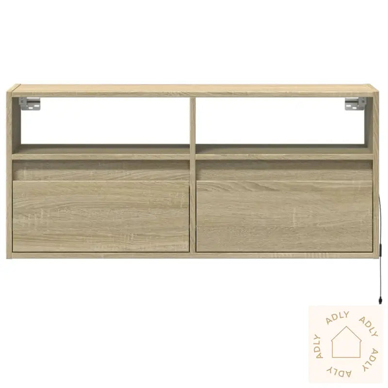 Vegghengt Tv-Benk Med Led Sonoma Eik 100X31X45 Cm