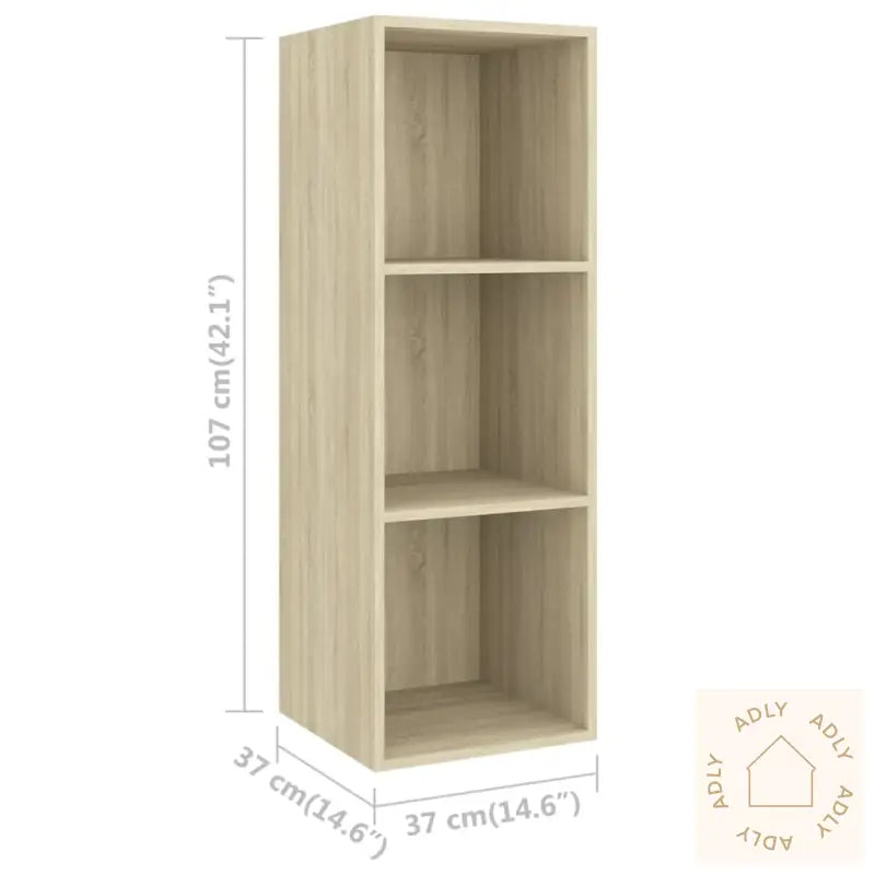 Tv-Benksett 3 Stk Sonoma Eik Konstruert Tre