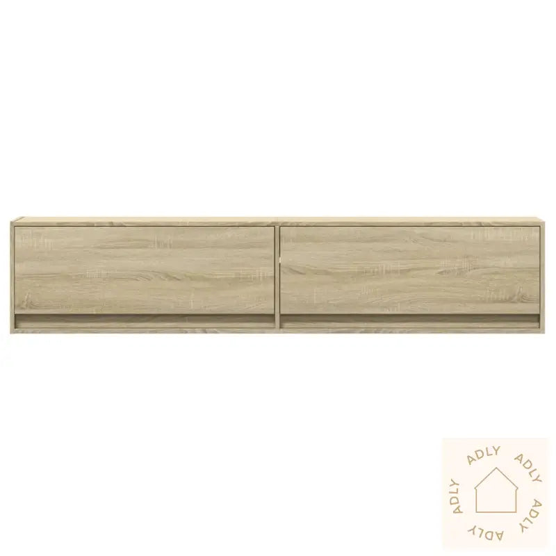 Vegghengt Tv-Benk Med Led Sonoma Eik 180X31X38 Cm