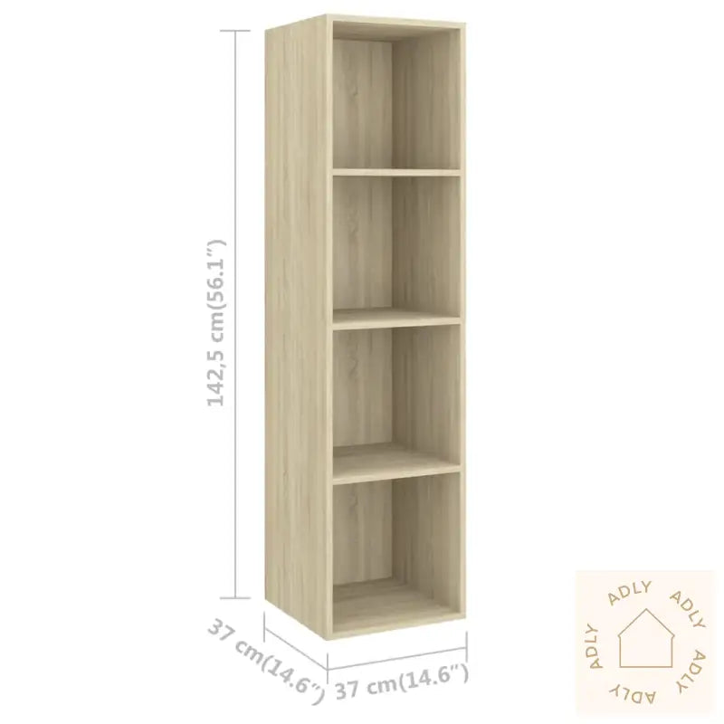 Vegghengt Tv-Benk Sonoma Eik 37X37X142,5 Cm Konstruert Tre