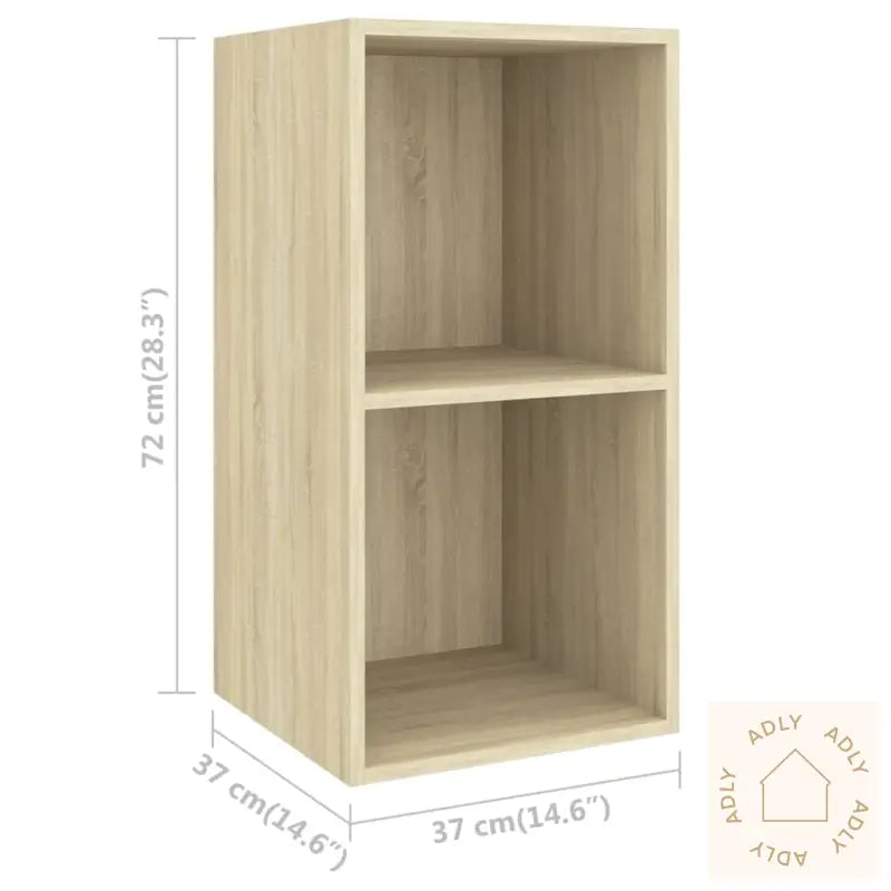 Vegghengt Tv-Benk Sonoma Eik 37X37X72 Cm Konstruert Tre