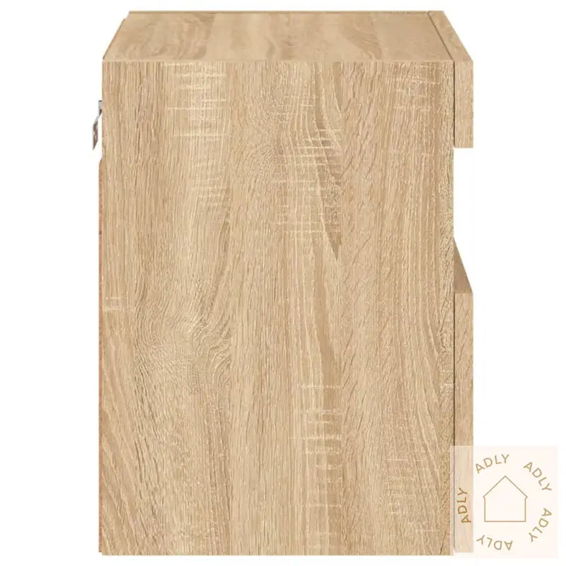 Vegghengt Tv-Benk Med Led Sonoma Eik 40X30X40 Cm