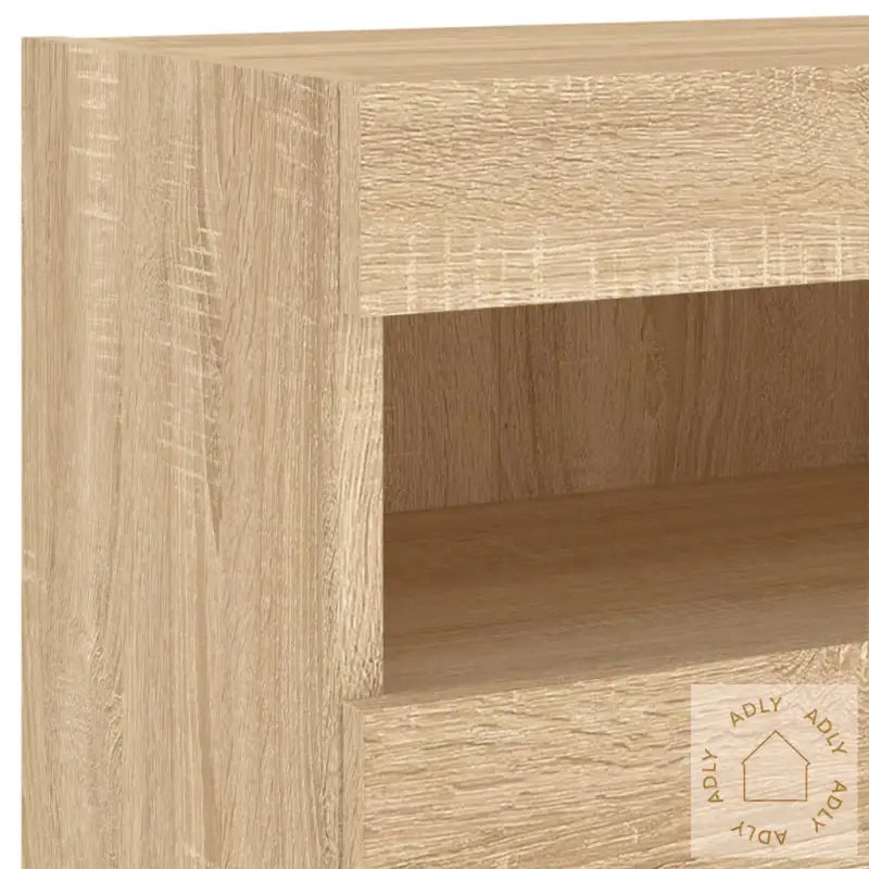 Vegghengt Tv-Benk Med Led Sonoma Eik 40X30X40 Cm
