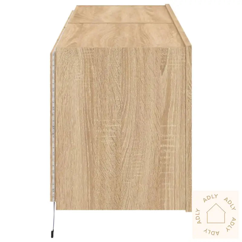 Vegghengte Tv-Benker Med Led 2 Stk Sonoma Eik 60X35X41 Cm