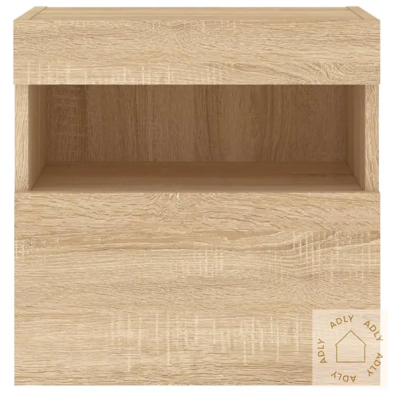 Vegghengt Tv-Benk Med Led Sonoma Eik 40X30X40 Cm