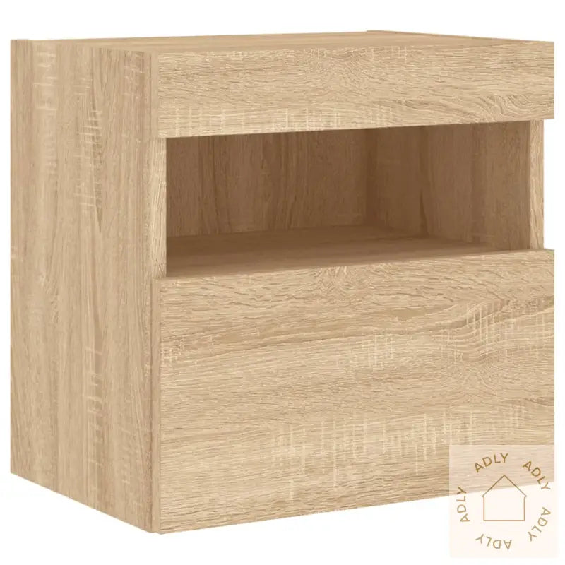 Vegghengt Tv-Benk Med Led Sonoma Eik 40X30X40 Cm