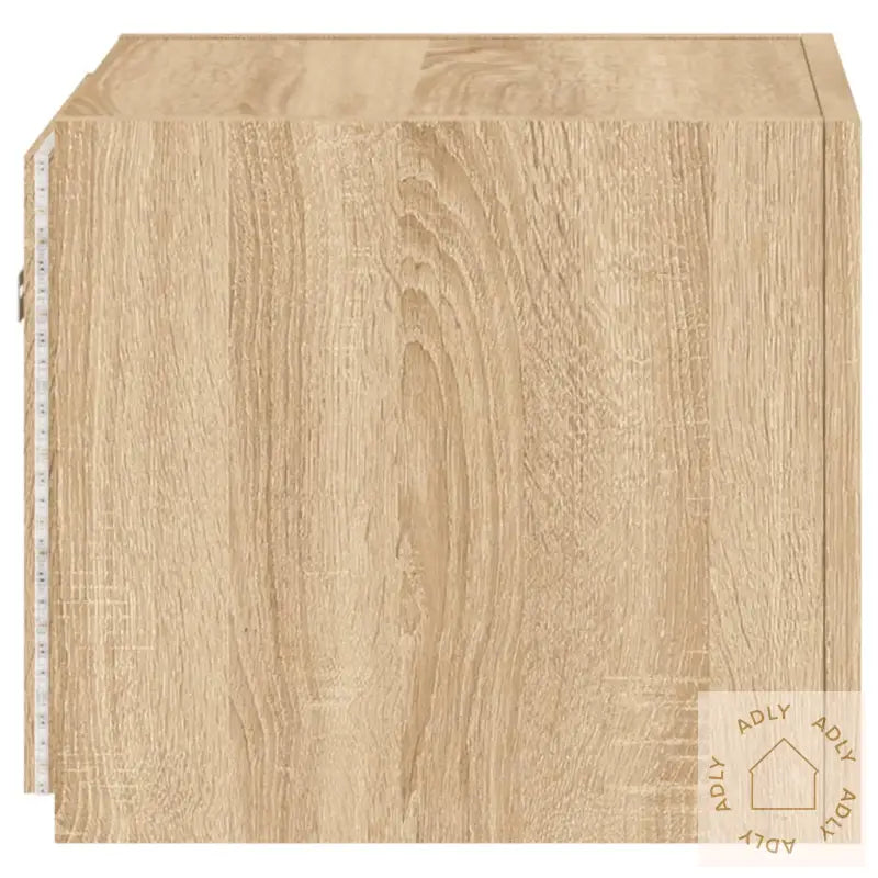 Vegghengte Tv-Benker Med Led 2 Stk Sonoma Eik 30,5X35X30 Cm