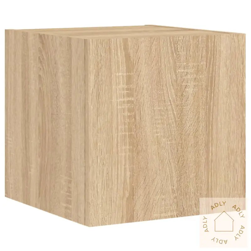 Vegghengte Tv-Benker Med Led 2 Stk Sonoma Eik 30,5X35X30 Cm