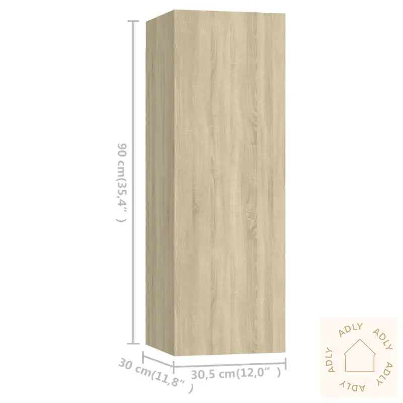 Tv-Benker 4 Stk Sonoma Eik 30,5X30X90 Cm Konstruert Tre