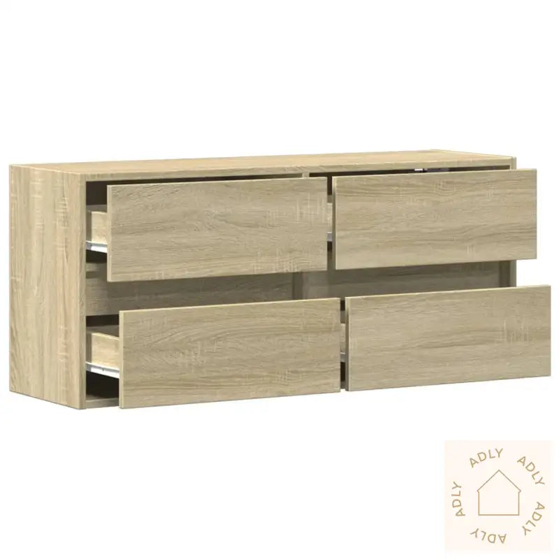 Vegghengt Tv-Benk Med Led Sonoma Eik 100X31X45 Cm