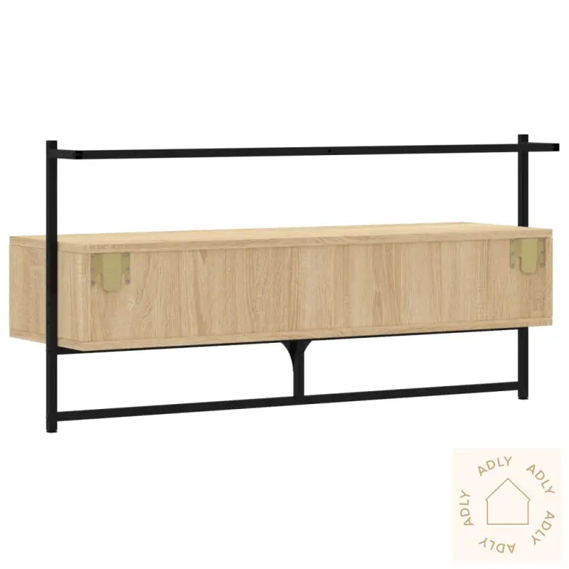 Tv-Benk Veggmontert Sonoma Eik 100,5X30X51 Cm Konstruert Tre
