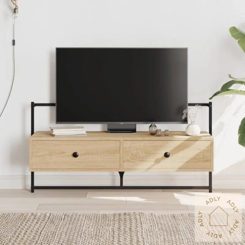 Tv-Benk Veggmontert Sonoma Eik 100,5X30X51 Cm Konstruert Tre