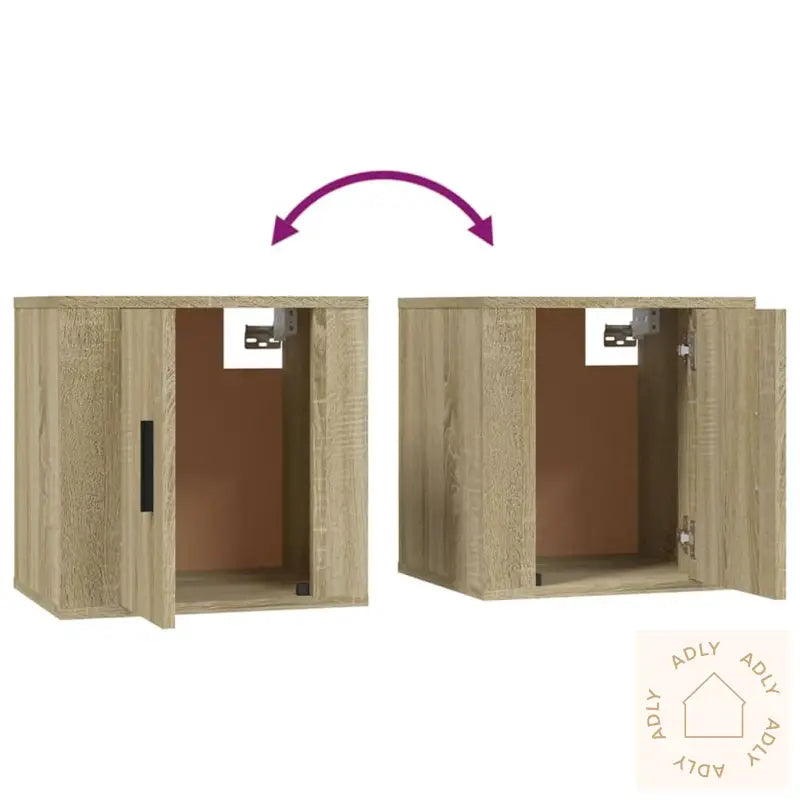 Vegghengt Tv-Benk Sonoma Eik 40X34,5X40 Cm