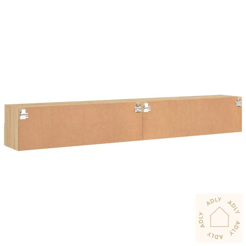 Vegghengte Tv-Benker 2Stk Sonoma Eik 100X30X30Cm Konstruert Tre