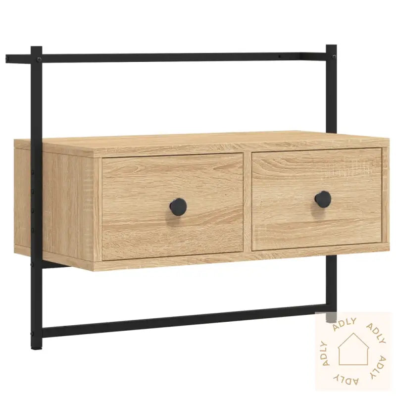 Tv-Benk Veggmontert Sonoma Eik 60,5X30X51 Cm Konstruert Tre