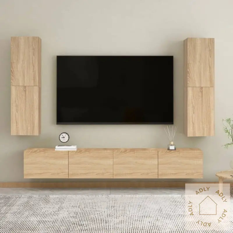 Tv-Benk Sonoma Eik 30,5X30X110 Cm Konstruert Tre