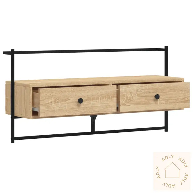 Tv-Benk Veggmontert Sonoma Eik 100,5X30X51 Cm Konstruert Tre