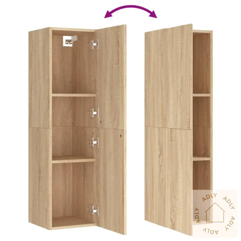 Tv-Benk Sonoma Eik 30,5X30X110 Cm Konstruert Tre