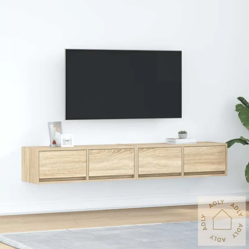 Tv-Benker 2 Stk Sonoma Eik 80X31X25,5 Cm Konstruert Tre