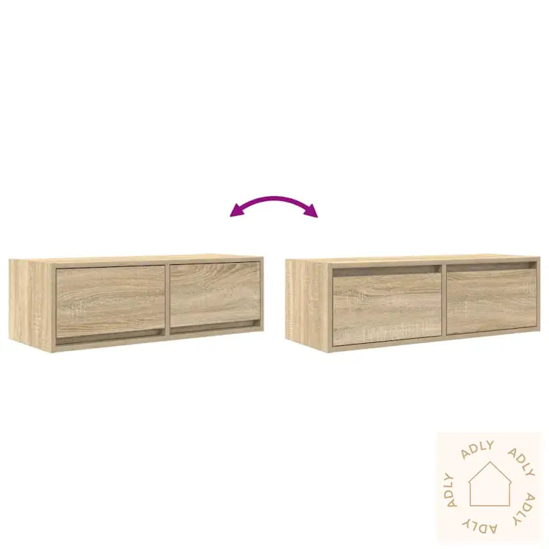 Tv-Benker 2 Stk Sonoma Eik 80X31X25,5 Cm Konstruert Tre