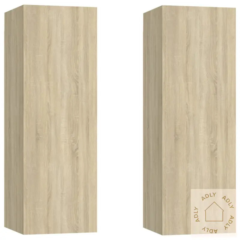 Tv-Benker 2 Stk Sonoma Eik 30,5X30X90 Cm Sponplate