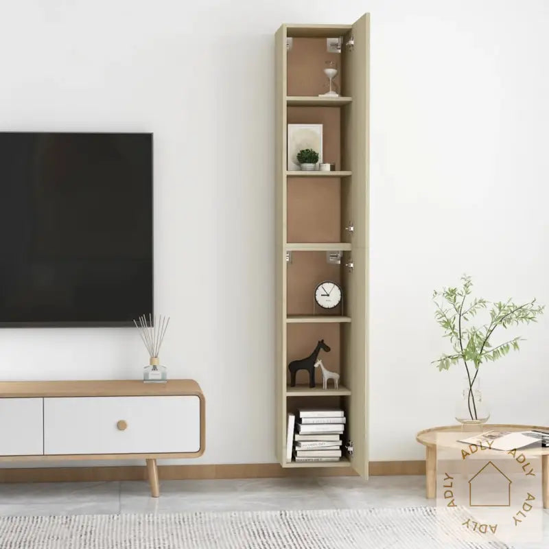 Tv-Benker 2 Stk Sonoma Eik 30,5X30X90 Cm Sponplate