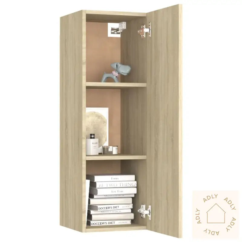 Tv-Benker 2 Stk Sonoma Eik 30,5X30X90 Cm Sponplate