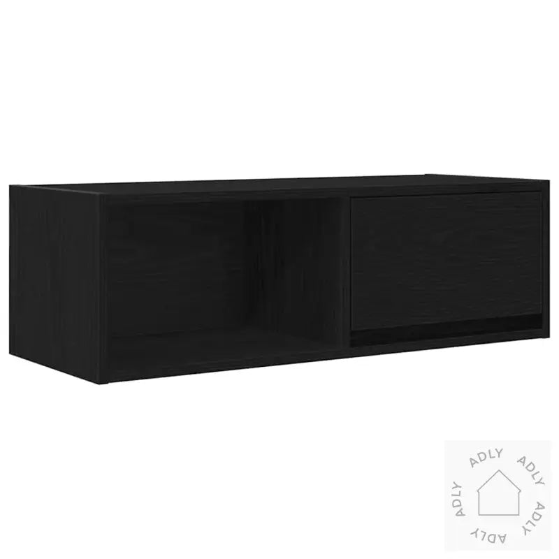 Tv-Benk Svart Eik 80X31X25,5 Cm Konstruert Tre