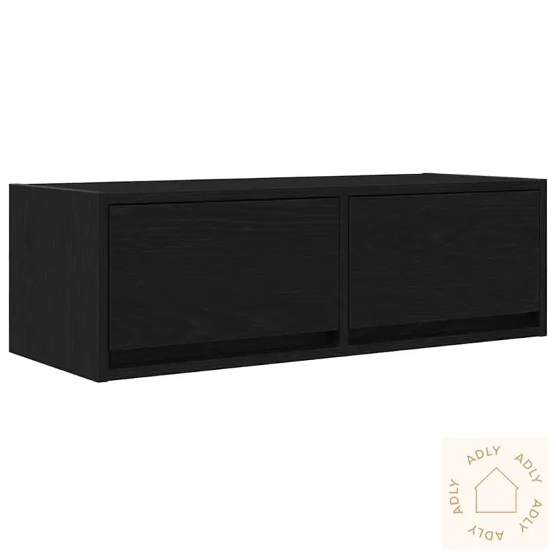 Tv-Benk Svart Eik 80X31X25,5 Cm Konstruert Tre