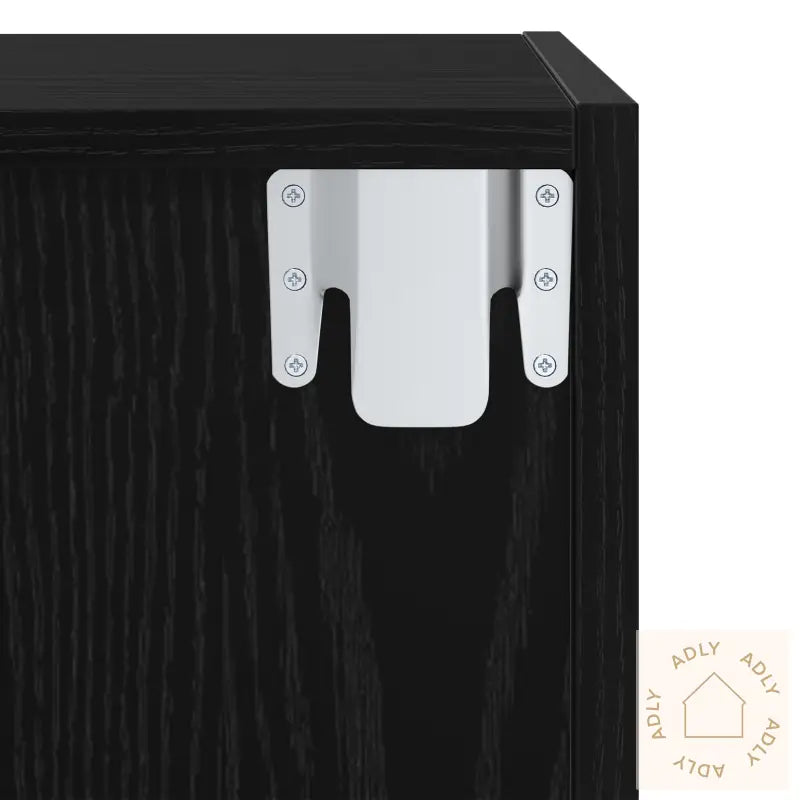 Veggmontert Tv-Skap I Svart Eik - 37 X 37 X 72 Cm, Laget Av Konstruert Tre