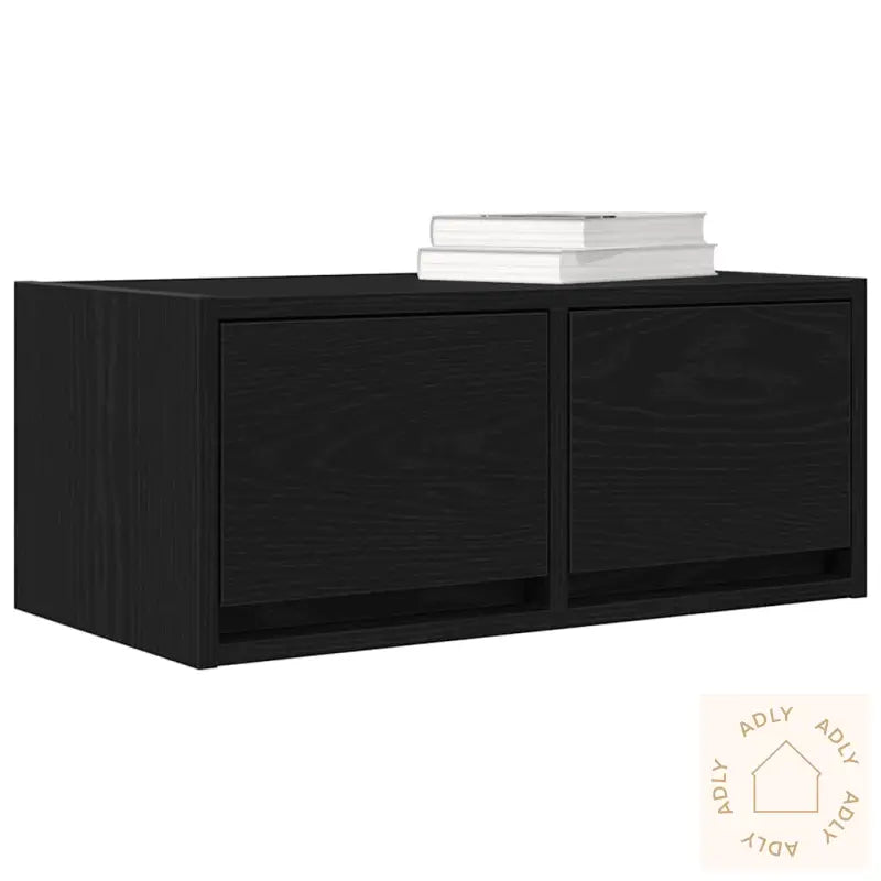 Tv-Benk Svart Eik 60X31X25,5 Cm Konstruert Tre